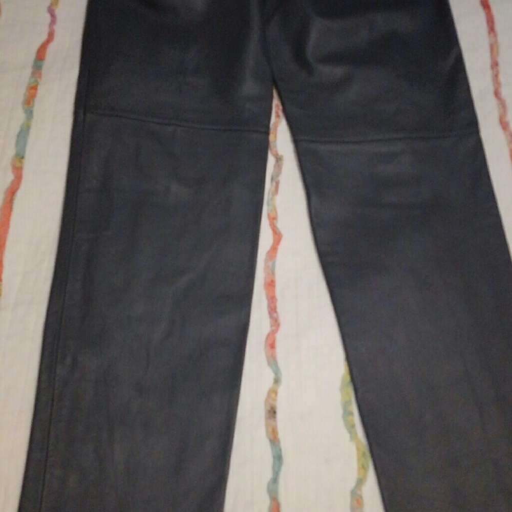 Grey Leather Pants